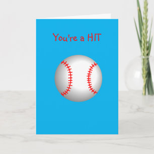 Carte Baseball blanc Red Stitching Vous êtes un HIT