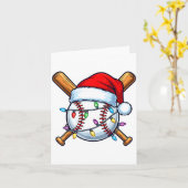 Carte Baseball Christmas Lights Santa Christmas Baseball (Fleur jaune)