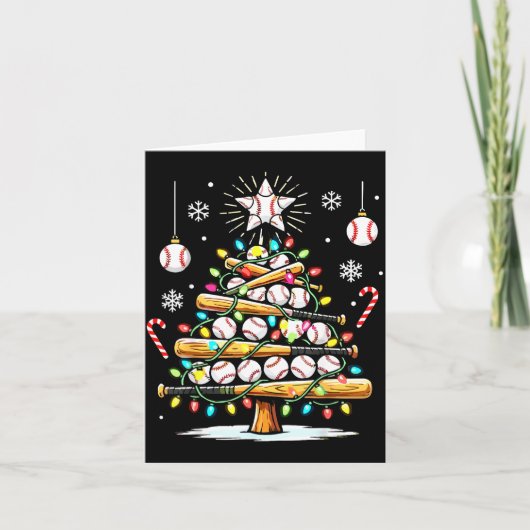 Carte Baseball Christmas Tree Lights  (Devant)
