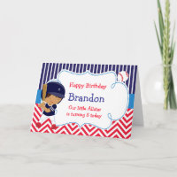 Baseball Cute African American Boy Anniversaire