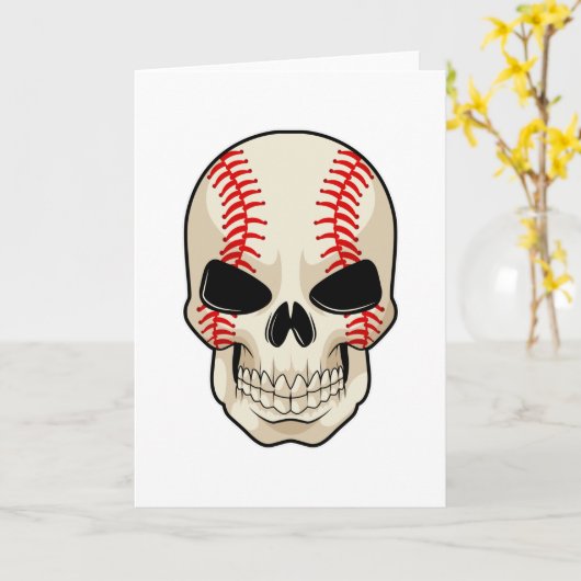 Carte Baseball de crâne Sports (Fleur jaune)