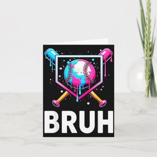 Carte Baseball Drip Funny Bruh Ice Cream Dripng Matching (Devant)