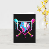 Carte Baseball Drip Funny Ice Cream Dripng Matching Fami (Fleur jaune)