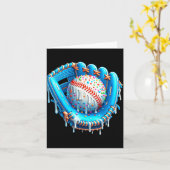 Carte Baseball Drip Ice Cream Glove With Sprinkles Ball  (Fleur jaune)