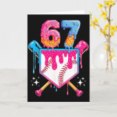 Carte Baseball Drip Number 67 Player Or 67th Birthday (Fleur jaune)