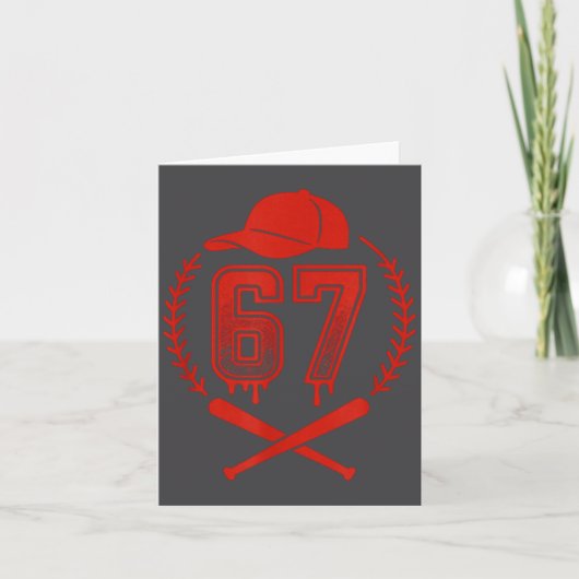 Carte Baseball Drip Number 67 Player Or 67th Birthday  (Devant)