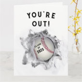 Carte baseball graduation (Fleur jaune)