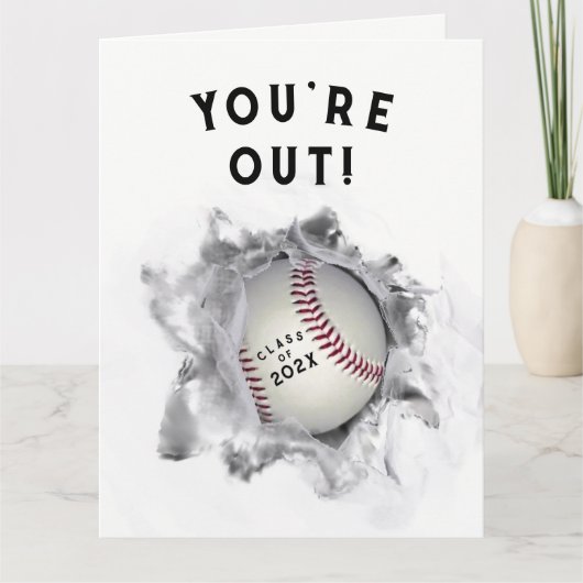 Carte baseball graduation (Devant)