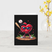 Carte Baseball Heart Funny Valentines Day Design Basebal (Fleur jaune)