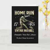 Carte Baseball Home Run Retro Anniversaire (Fleur jaune)