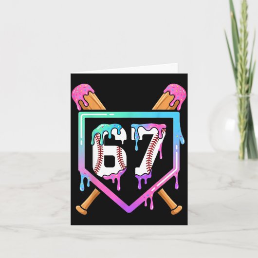 Carte Baseball Ice Cream Drip 67 Player Dabbing Six Seve (Devant)