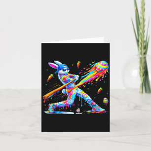 Carte Baseball Jour de Match Drip Lapin Bunny Pâques Hom