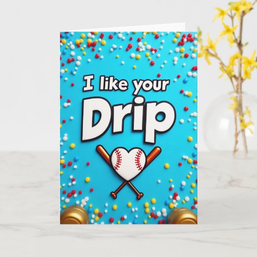 Carte Baseball Love Drip Card (Fleur jaune)