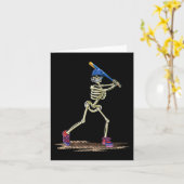 Carte Baseball Skeleton Halloween Hommes garçons Basebal (Fleur jaune)