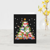 Carte Baseball Snowman Arbre de Noël Pitchers Catchers (Fleur jaune)