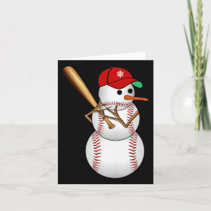 Carte Baseball Snowman neige Noël Noël cadeaux Hommes Fe