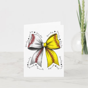 Carte Baseball Softball Bow, Coquette Baseball Maman Mam