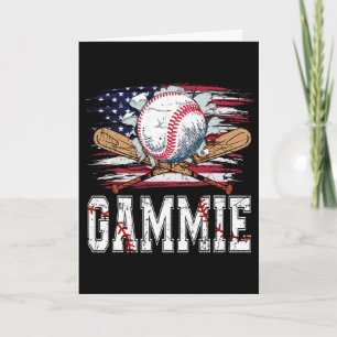 Carte Baseball T-ball Mémé Drapeau Américain Fière Balle