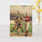Carte Baseball vintage (Fleur jaune)