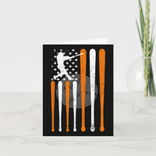Carte Baseball vintage American US Drapeau Spiritueux Ba