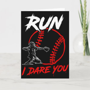 Carte Baseball vintage drôle de receveur les garçons all