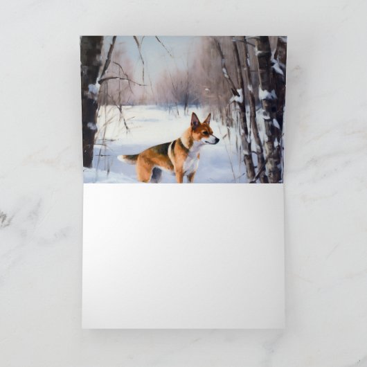 Carte Basenji Laisser neiger Noël (Intérieur)