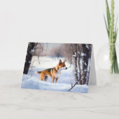 Carte Basenji Laisser neiger Noël (Devant)