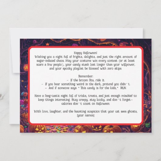 Carte Bash Halloween Boo-gee bones (Dos)