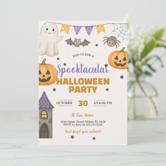 Carte Bash Haunted Citrouille & Ghost (Debout devant)