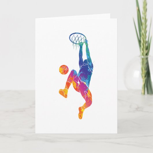 Carte Basket aquarelle (Devant)