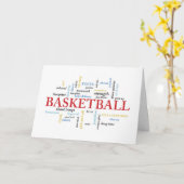 Carte Basket-ball Anniversaire avec mots (Fleur jaune)
