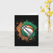 Carte Basket-ball avec Débardeur drapeau Irlande (Fleur jaune)