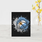 Carte Basket-ball avec drapeau de l'Argentine (Fleur jaune)