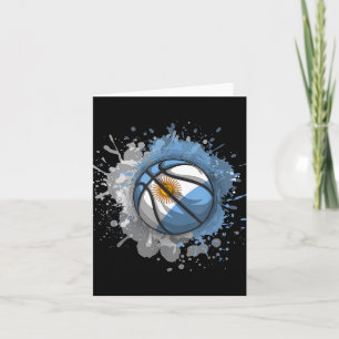 Carte Basket-ball avec drapeau de l'Argentine