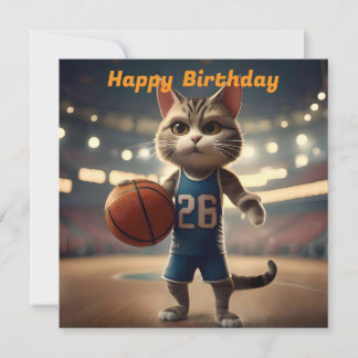 Carte "Basket-ball avec un côté de la Catitude"