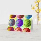 Carte Basket-ball d'art de bruit (Fleur jaune)