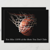 Carte Basket-ball de devis motivationnel (Devant / Derrière)