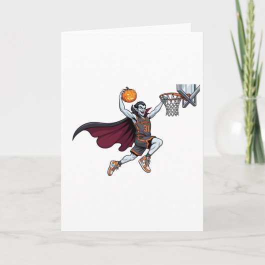 Carte Basket-ball de vampire Halloween dunk (Devant)