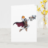 Carte Basket-ball de vampire Halloween dunk (Fleur jaune)