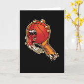 Carte Basket-ball effrayant (Fleur jaune)