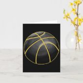Carte Basket-ball Illustration Black Gold Ball Design St (Fleur jaune)
