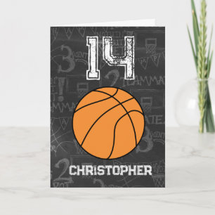 Carte Basket-ball personnalisé 14e anniversaire