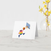 Carte Basket-ball player Easter Egg Funny Sports Boys Ki (Fleur jaune)