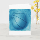 Carte Basket-ball Pop Art Bleu (Fleur jaune)