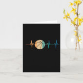 Carte Basket-ball rétro (Fleur jaune)
