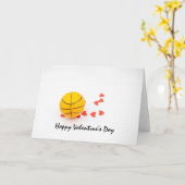 Carte Basket-ball Saint-Valentin Basket-ball avec amour (Fleur jaune)