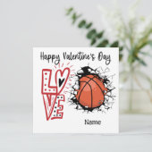 Carte Basket-ball Saint-Valentin du joueur avec amour (Debout devant)