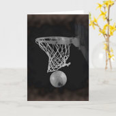 Carte Basket-ball Sépia (Fleur jaune)