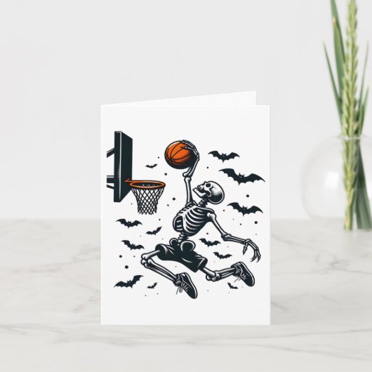 Carte Basket-ball Squelette Halloween Squelette Basket (Devant)