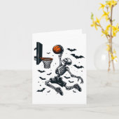 Carte Basket-ball Squelette Halloween Squelette Basket (Fleur jaune)